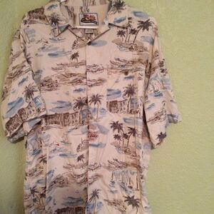 - Paradise Coves Men’s button down 100% silk…